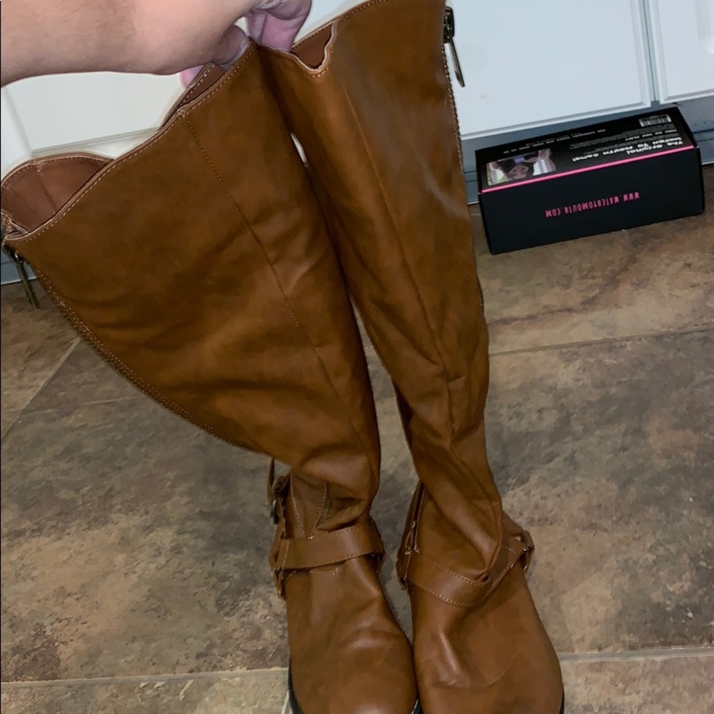 Brown tall boots